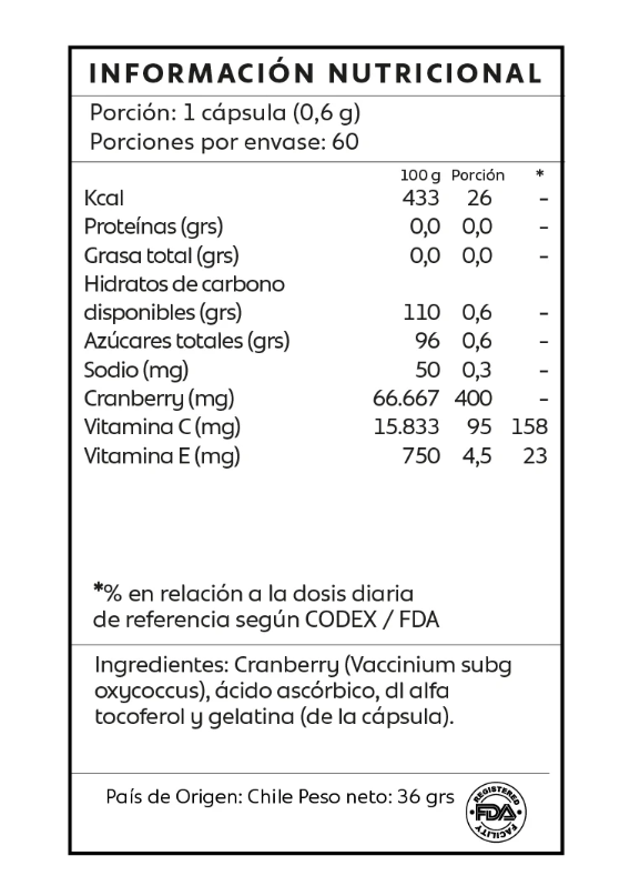 Cranberry + Vitamina C y E MIND NUTRITION