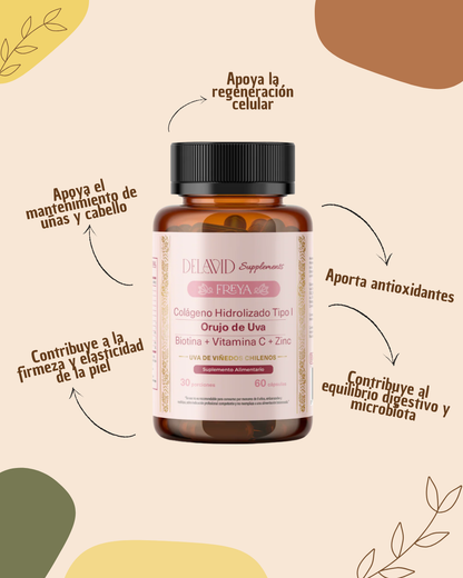 COLÁGENO FREYA + BIOTINA + VITAMINA C + ZINC