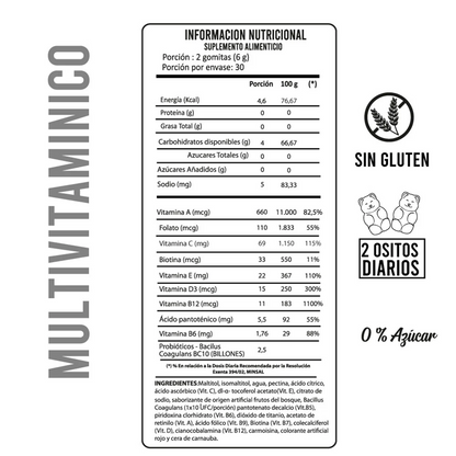 MULTIVITAMÍNICO + PROBIÓTICOS GUMMIES PERFECT BEAR